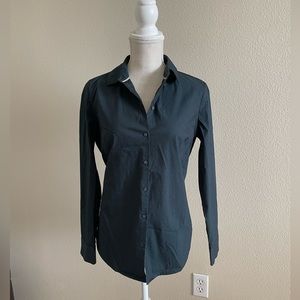 Express Navy Blue Button Down Long Sleeve Blouse